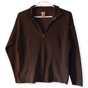 L.L. Bean Women's Brown Quarter Zip Long Sleeve Sweater | Size S